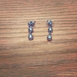 SPARKLY SILVER BALL EARRINGS with STUDS